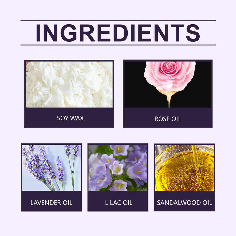 Roxelis Lavender Scented Candle Long-lasting Fragrance Gentle Ingredients One Room Freshness Comfortable Purification Odor Romantic Atmosphere S260202