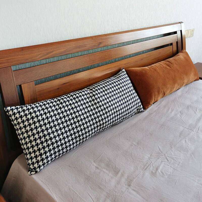 Rectangular Decorative Throw Pillow 30*70cm/35*90cm Solid Color Velvet Waist Pillowcase Bedside Cushion Cover of Bedroom