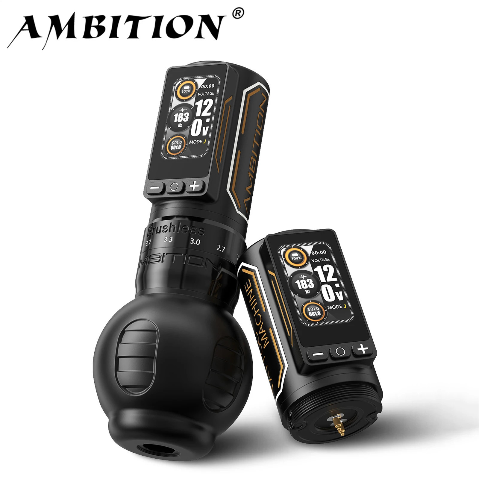 Ambition Ninja Max 280 Wireless Tattoo Machine 24mm-45mm Adjustable Stroke 54mm34mm Grip Brushless Motor 2400mAh Battery Pen 260203
