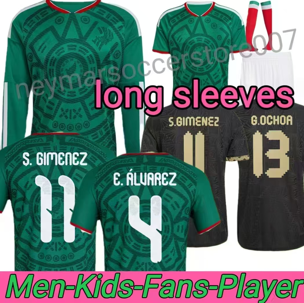Mexico Jersey Soccer Jersey 26 27 Home Away RAULCHICHARITO LOZANO DOS SANTOS Club Football Shirt Kids Kit H.LOZANO Men Sets Uniforms Fans Player Version