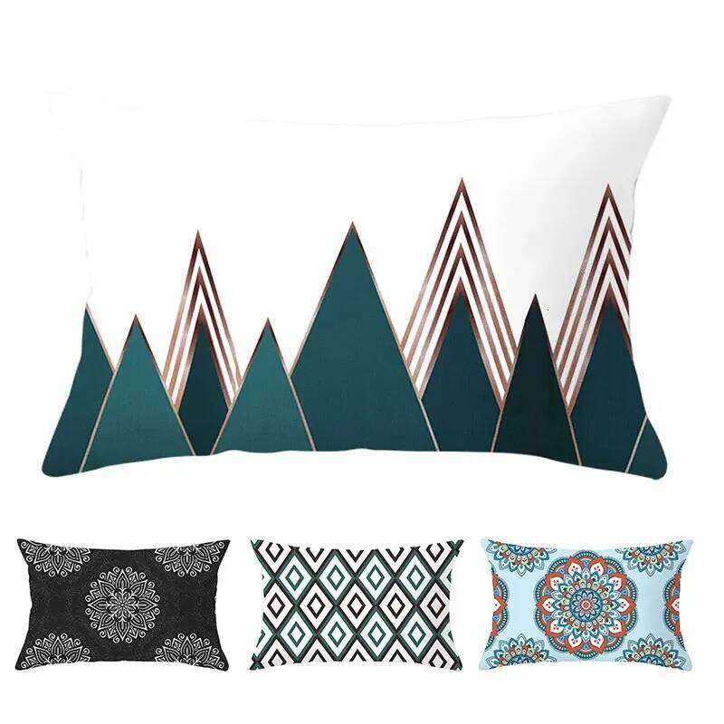 Black White Cushion Cover Home Decor Pillowcase Geometric Pattern