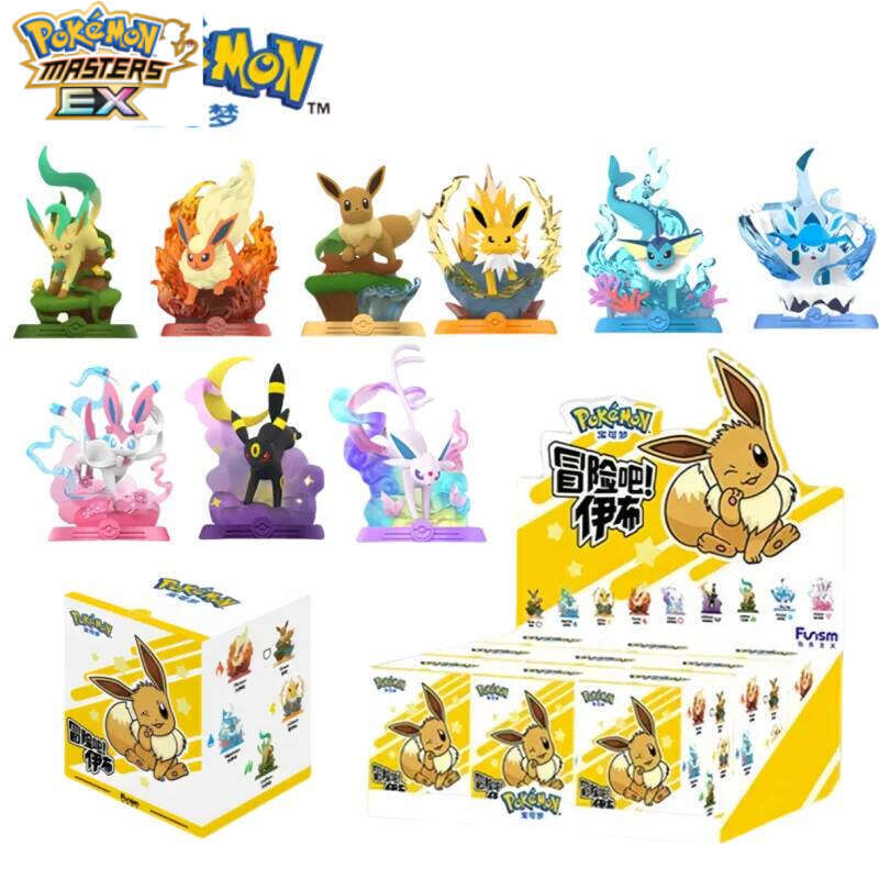 Anime Pokemon Funism Original Adventure Eevee Family Suit BlindBox Flareon Espeon Sylveon ActionFigure Collection Model Toy Gift L260203