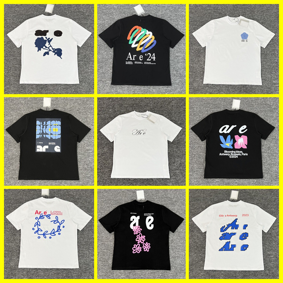 Designer Summer T-Shirt New Style Letter Print Top Blue Rose Floral Print T-Shirt Unisex Casual Oversized Short Sleeve Sizes S-XL