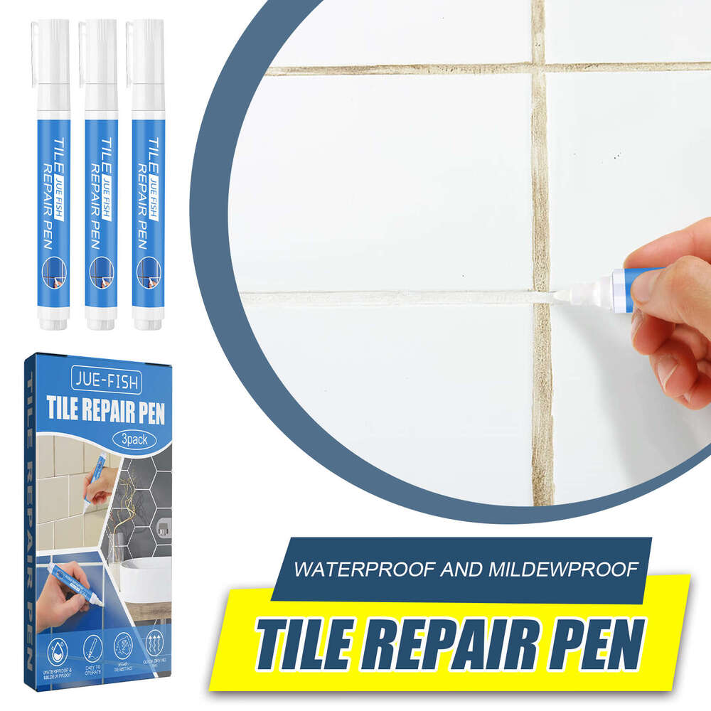 Jue-Fish Bathroom Floor Gap Waterproof Anti-Mold Beautifying Tile Repair Grout Pen S260202