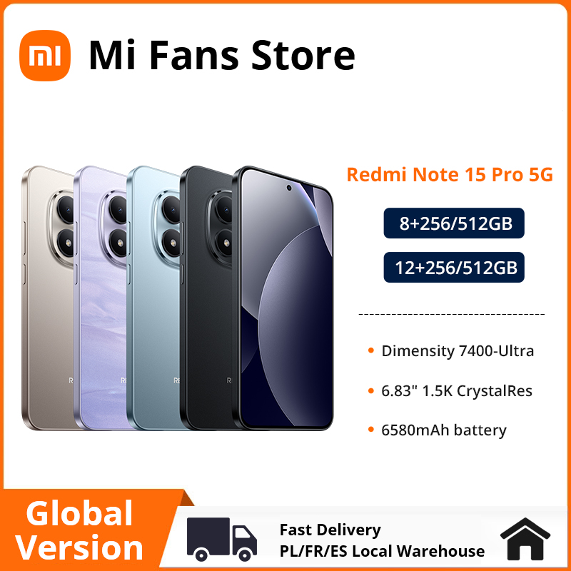 Xiaomi Redmi Note 15 Pro 5G Global Version MediaTek Dimensity 7400-Ultra 6.83"AMOLED display 200MP main camera