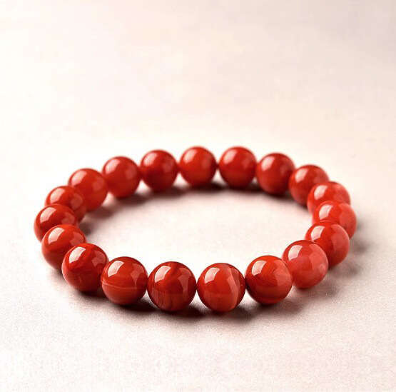 Natural Stone Red Agate Good Luck Single Circle Transfer Bead Unisex Zodiac Year Ultra-fine Gift for Girlfriend Bracelet