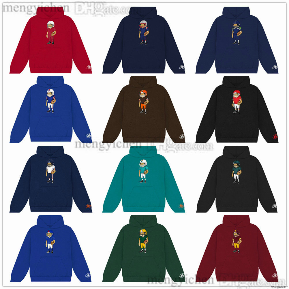 Bad Bunny x Football Concho Hoodie Pullover Hoodies Long Sleeve Hooded T-Shirts Sweatshirt For 32 Teams