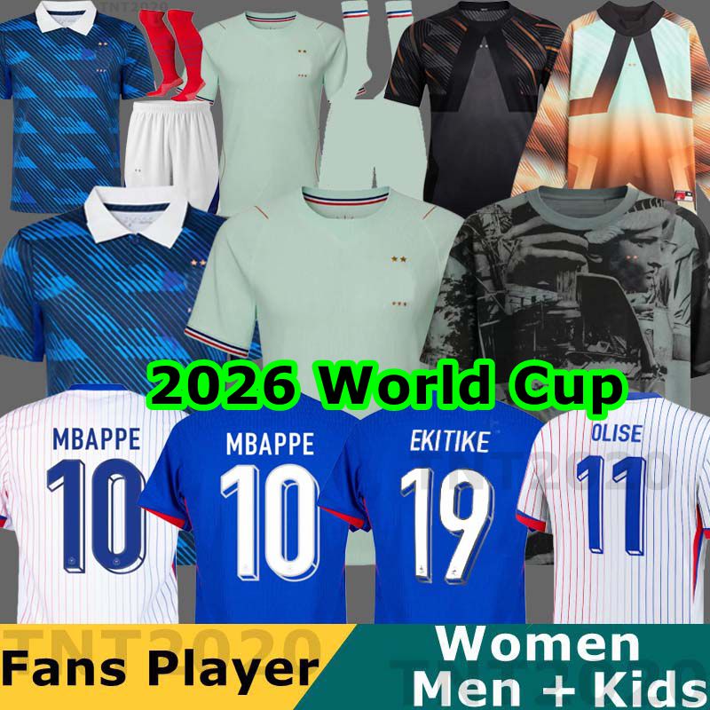 2025 2026 France French MBAPPE Soccer Jerey final BENZEMA GIROUD GRIEZMANN SALIBA OLISE KANTE POGBA THURAM KOLO 25 26 CHERKI Maillot De Foot Equipe Football Shirt