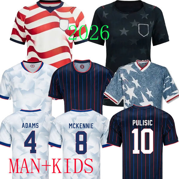PULISIC MCKENNIE Jersey 26 27 ERTZ ALTIDORE PRESS WOOD MORGAN LLOYD 2025 2026 America Football Shirt United States Camisetas USA USMNT PLAYER Men Kits