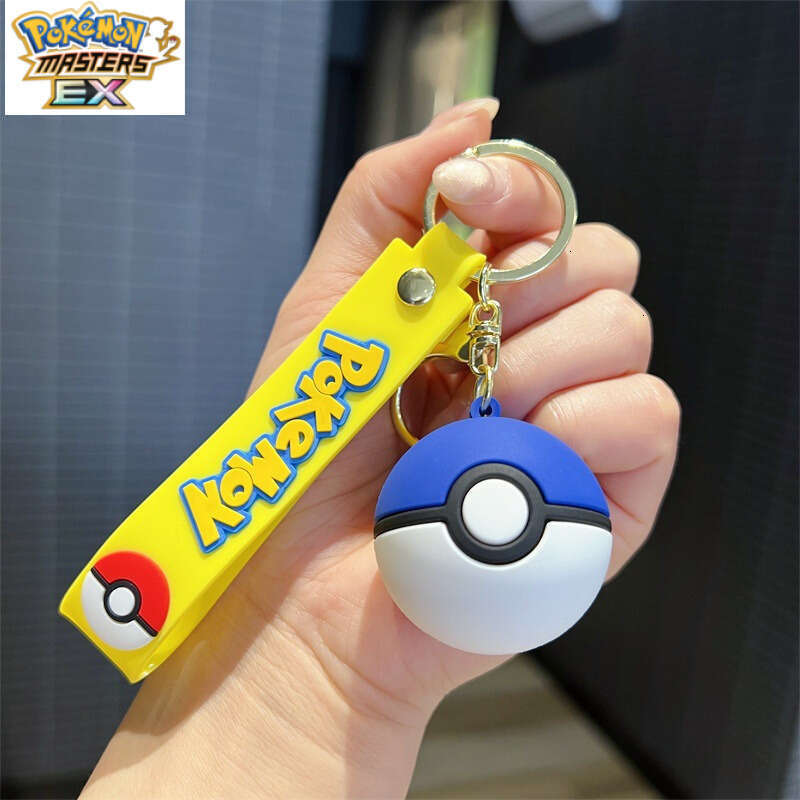 Creative Cartoon Cute Pokmon Solid Pet Elf Ball Keychain Men and Women Accessories L260203