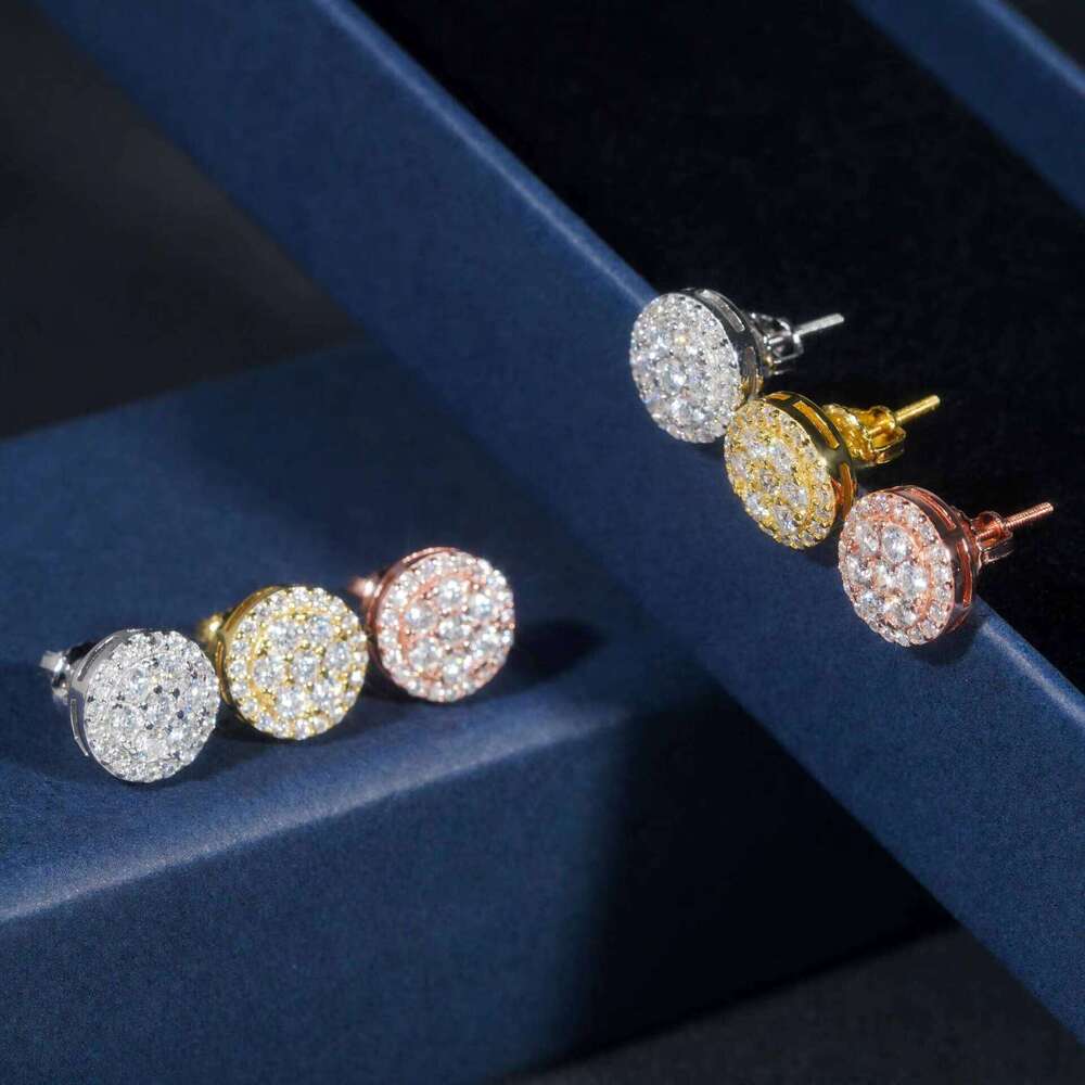 10Mm Hip Hop Vintage Vvs1 Earrings Trendy Cluster Flower Moissanite Earring