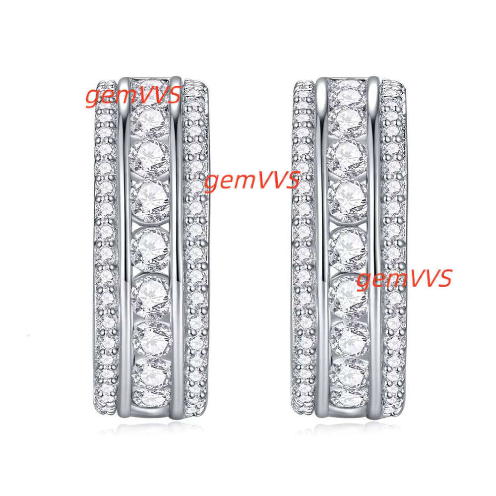 Wholesale Rapper 925 Sterling Silver Moissanite Square Shaped Stud Earring Party Jewelry E240113705