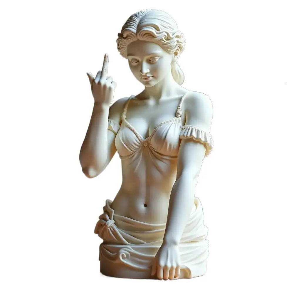 Funny Middle Finger Statue Goddess 3d Resin Office Home Cultural Decoration n Unique Ornaments Craft 260128