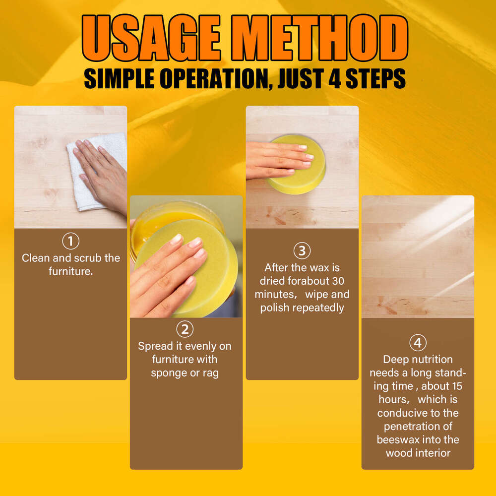 EELHOE Furniture Brightening Natural Polishing Waterproof Wear-Resistant Wooden Floor Maintenance Care Beeswax S260202
