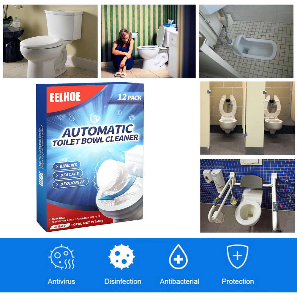 EELHOE Cleaning Effervescent Tablets Bathroom Toilet Bowl Descaling Decontamination Deodorization Multi-effect Freshening S260202