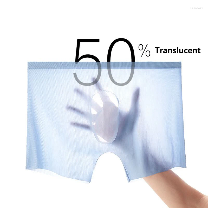 Underpants 1pc Mens Boxers Shorts Ice Silk Men Panties Seamless Sexy Underwear Man Male Antibacterial Breathable Briefs