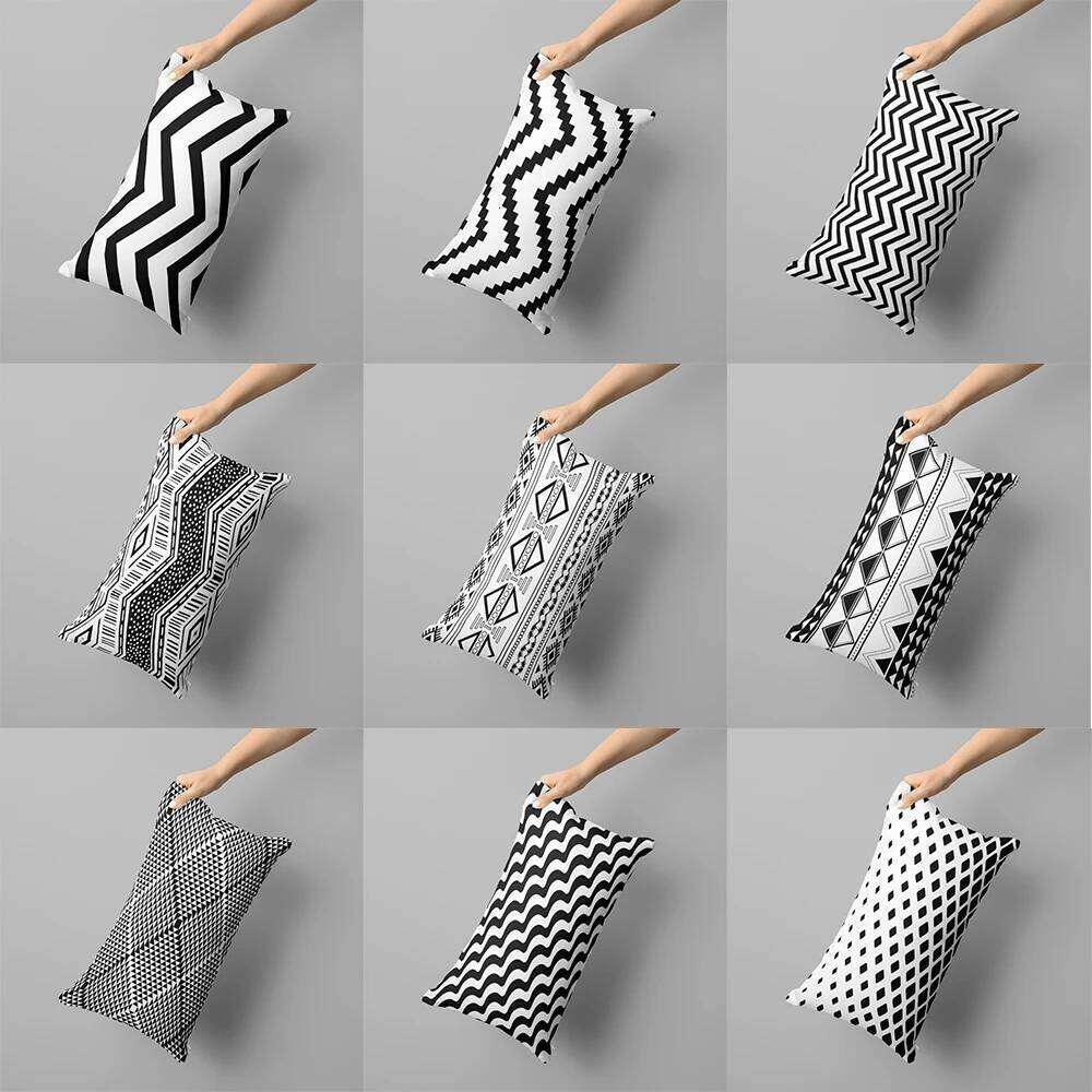 Black striped long sofa bedroom bedside removable and washable multi-size 30x50, 40x60, 50x70 pillowcase