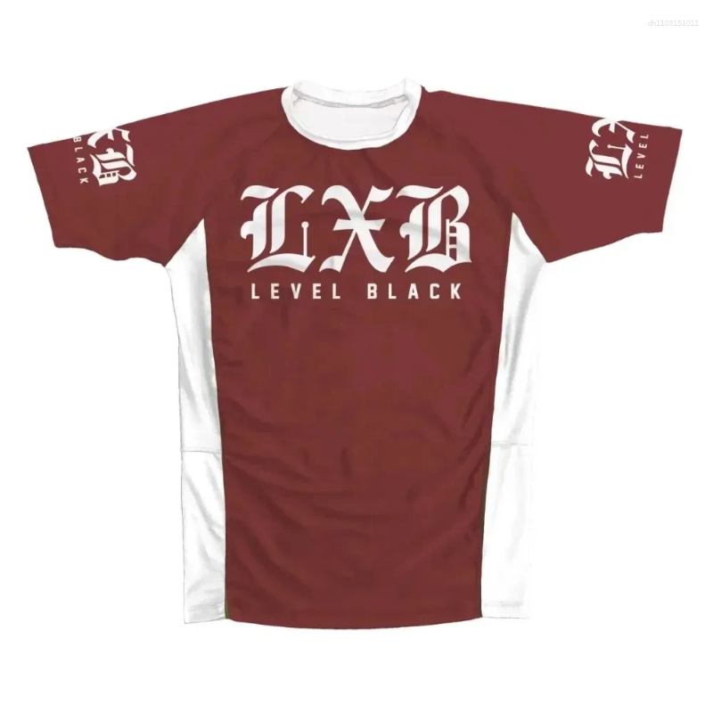 Men's T Shirts LXB AJJ T-Shirt 24/25 LEVEL BLACK Casual Fitness Men Clothing ADCC RASH GUARD Tshirts Fashion Women Short Sleeve