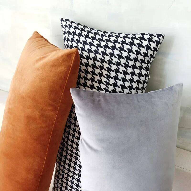 Rectangular Decorative Throw Cushion 30*70cm/35*90cm Solid Color Velvet Waist Pillowcase Bedside Pillow Cover of Bedroom