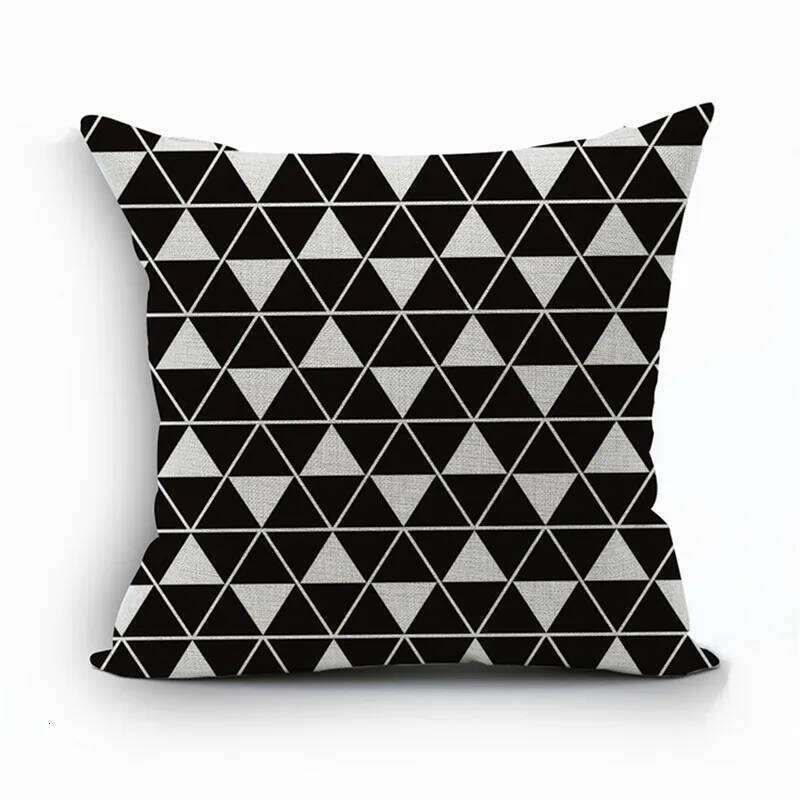 Modern Home Decorative Throw Pillow Case Simple And Elegant Black White Polyester Cushion Cover Capa De Almofadas For Sofa
