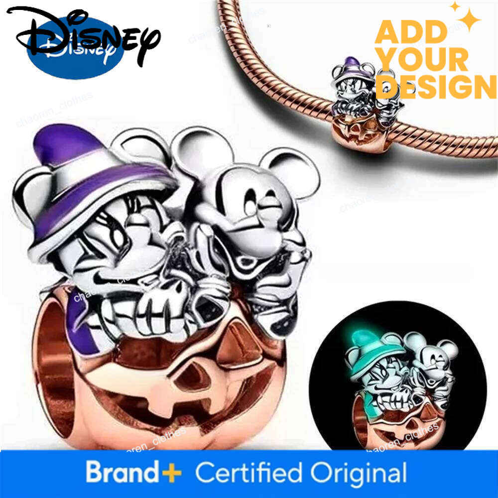 Disney New 925 Silver Miniso Mickey Mouse Coffee Mug Hair Band Pendants Charms Beads Fit Original Bracelet DIY Jewelry For Women H260108