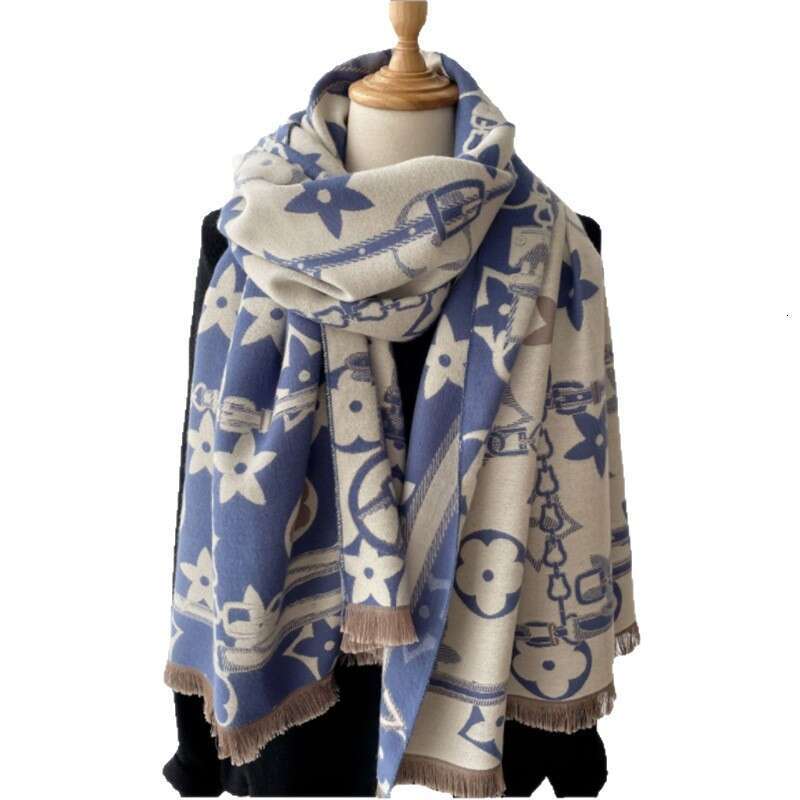 Autumn New Warm for Women Winter Versatile Imitation Cashmere Thickened Chain Neck Scarf Dual-use Shawl Soft