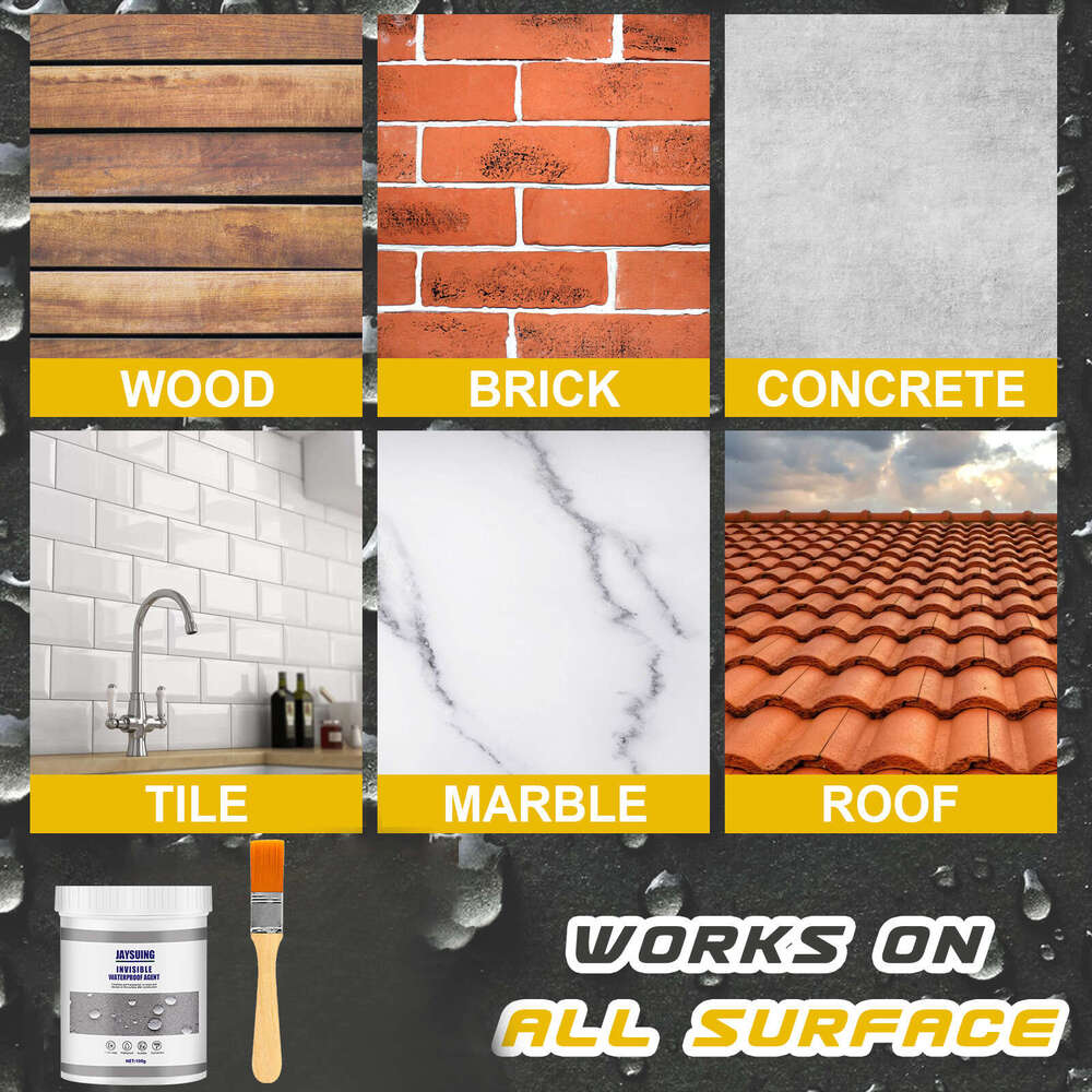 Jaysuing Waterproof Sealant 30g with Brush for Bathroom Kitchen Exterior Wall Leak Repair No Brick Breaking Home Improvement Coating Agent S260202