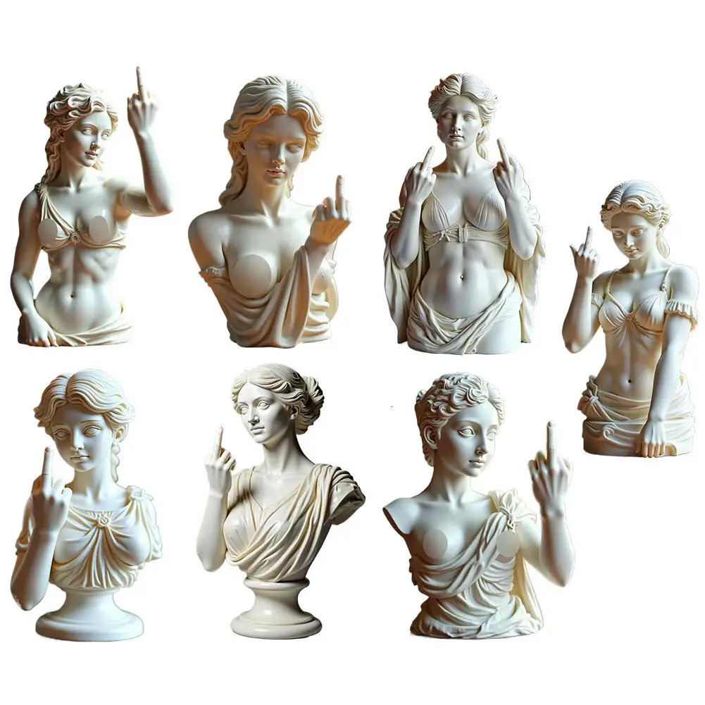 Funny Middle Finger Statue Goddess 3d Resin Office Home Cultural Decoration n Unique Ornaments Craft 260128