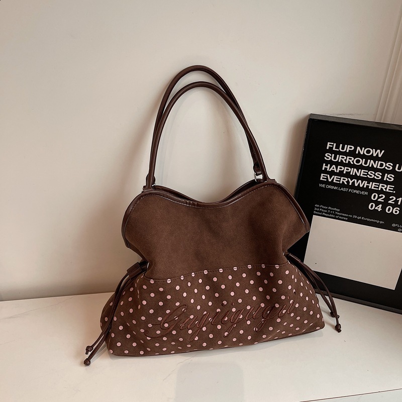 Polka Dot Patchwork Tote Bag Wing-shaped Small Handbag Fashion Womens Cool Underarm Shopping Bag Unique Purse 260104