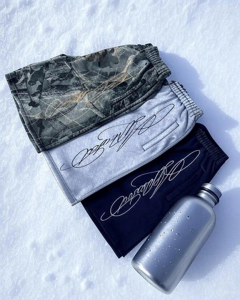 Men's Shorts Streetwear American Retro Mens Hip Hop Graffiti Letter Baggy Sports Jogging Summer Casual Basketball