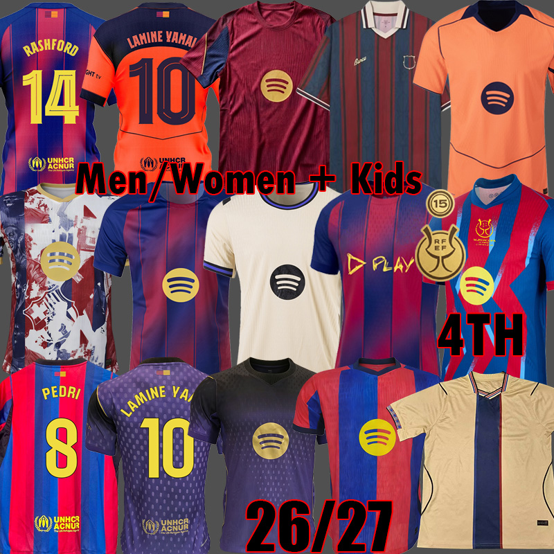 2026 barcelonas Supercopa soccer jerseys PEDRI GAVI LEWANDOWSKI FC camiseta de futbol LAMINE YAMAL RASHFORD 2025 2026 barcalona fourth football shirt kids 3XL 4XL