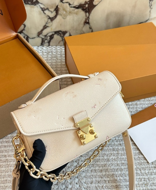 Evening Bags Mini 21cm shoulder bags luxury designers bag embossing flower Metiswomen handbag messenger genuine leather metiselegant crossbody 40780 white