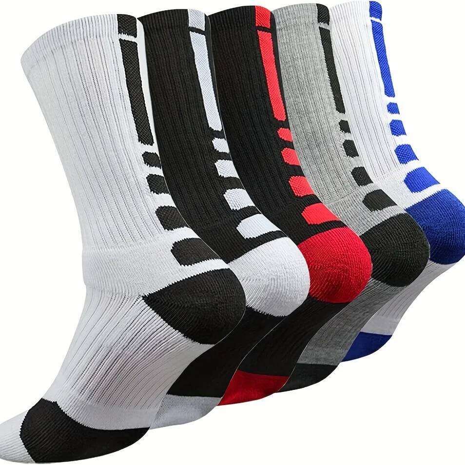 3Pairs Men Cotton Middle Tube Socks Soft Shock-Absorbing Breathable Sports Sock Comfortable Fashion Casual Male Sox 26W0203