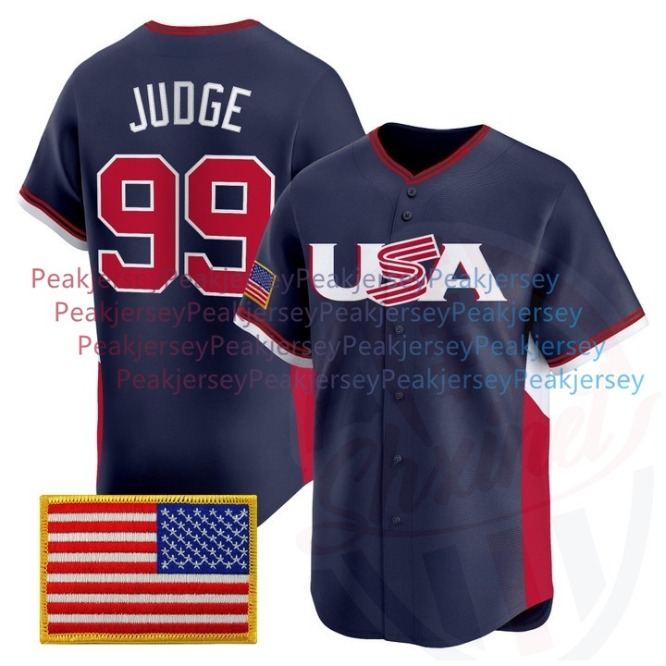 USA Team 2026 WBC Baseball Jersey Crow-Armstrong Releigh Skenes Judge Smith Bichette Trout Tucker Betts Harper Realmuo Soto Personalised Stitched