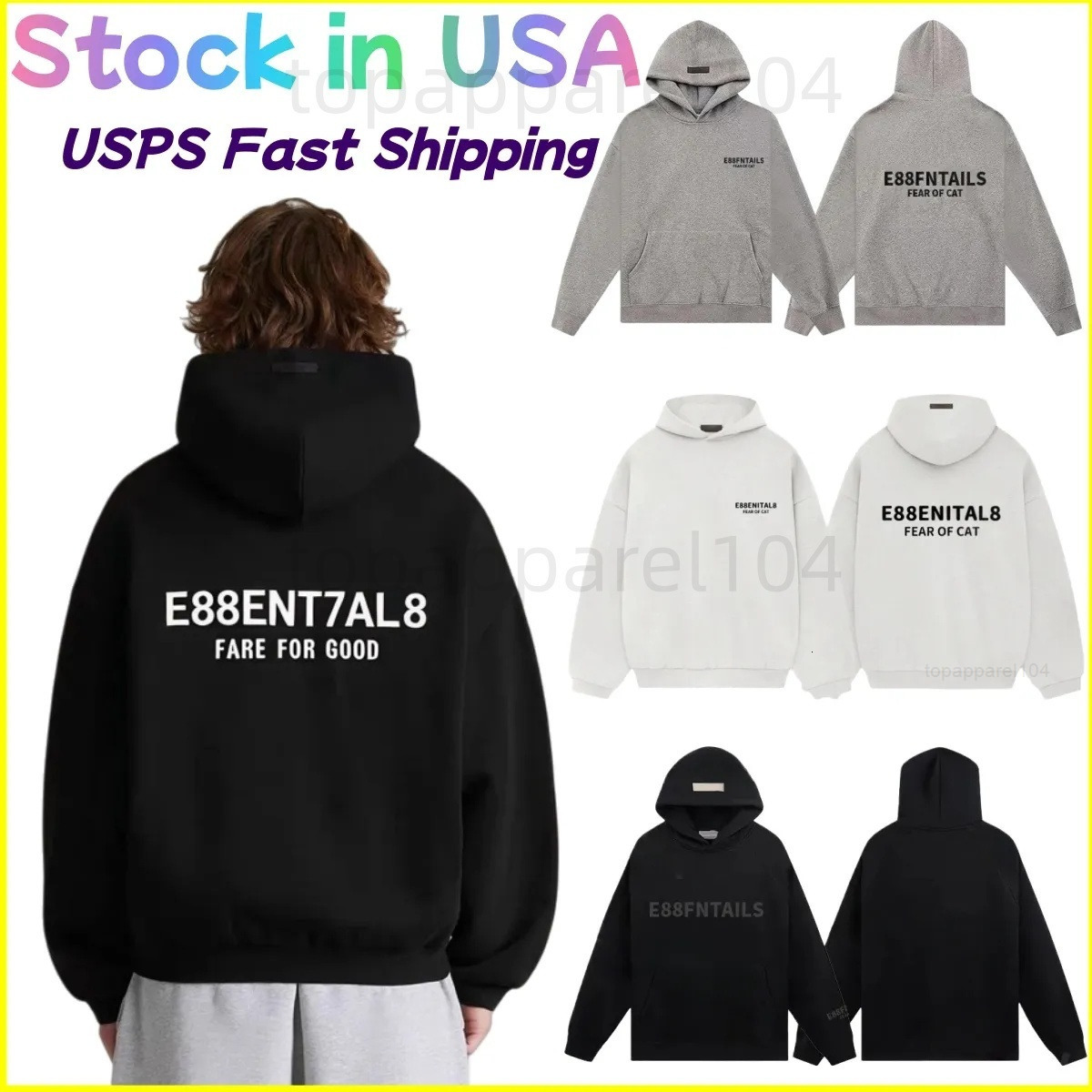Men's Hoodies Luxury Oversized Two Rows Flocked Letter Logo For Men Brand Design Women's High Street Loose Hoodie Se45