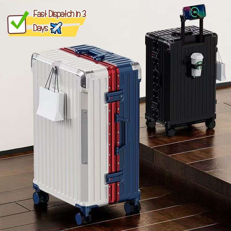 2026 New Arrival High-End Aesthetic Luggage | Durable Password Lock Spinner Suitcase | PU & Aluminum Frame | 20/24/30 Inches (Carry-On & Checked Options)
