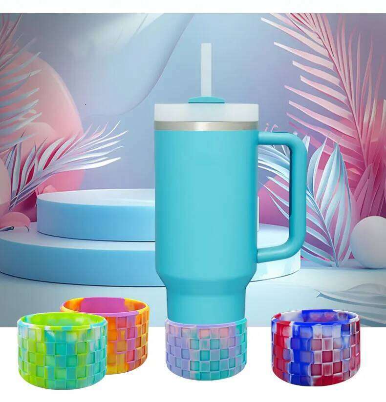 Thermos Silicone Cup Sleeves Ice-Proof Cup Sleeves Sports Water Bottle Sleeves Space Cup Bottom Sleeves Car Cup Silicone Sleeves