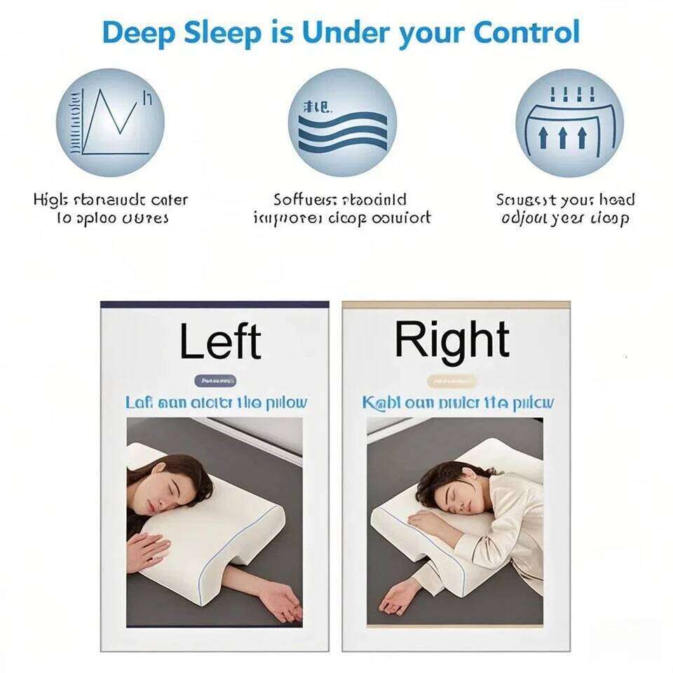 Left Right Couple Orthopedic Memory Foam Protect Cervical Vertebra Release Arm Pain Pressure Pillow for Side Sleeper 26W0203