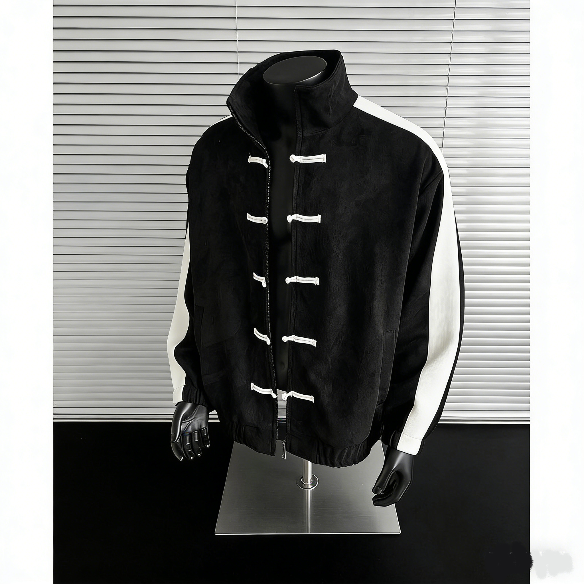 Men's Jackets Loose Fit Tee Bar Button Up Jaet Chinese Sle Stand Collar Spring Autumn Outerwear For Couples Youth Faion Windproof