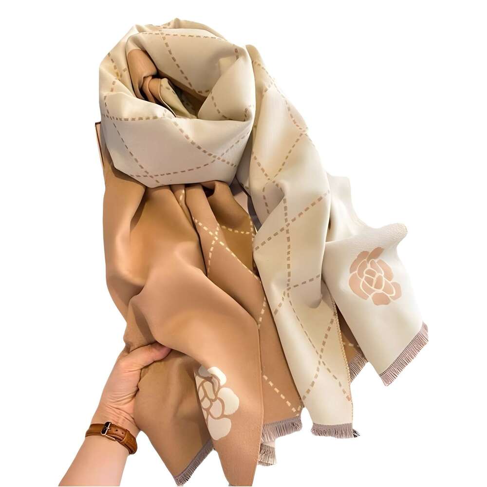 Autumn Winter Hot-Selling Shawl Outerwear Women's Office Blanket Neck Warmer Imitation Cashmere Tassel Warm Scarf Elegant scarfs designer women