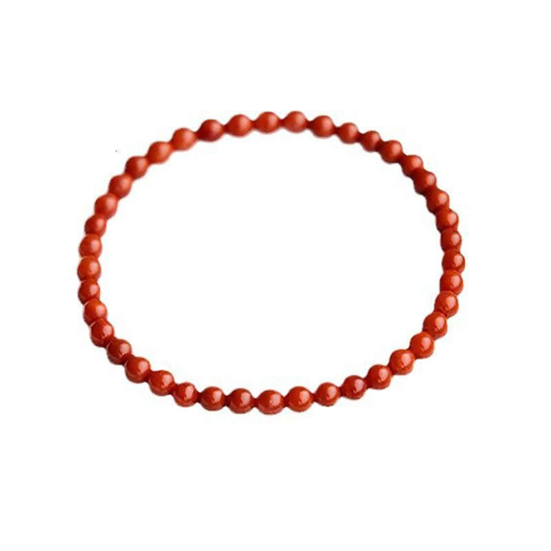 Natural Stone Red Agate Good Luck Single Circle Transfer Bead Unisex Zodiac Year Ultra-fine Gift for Girlfriend Bracelet