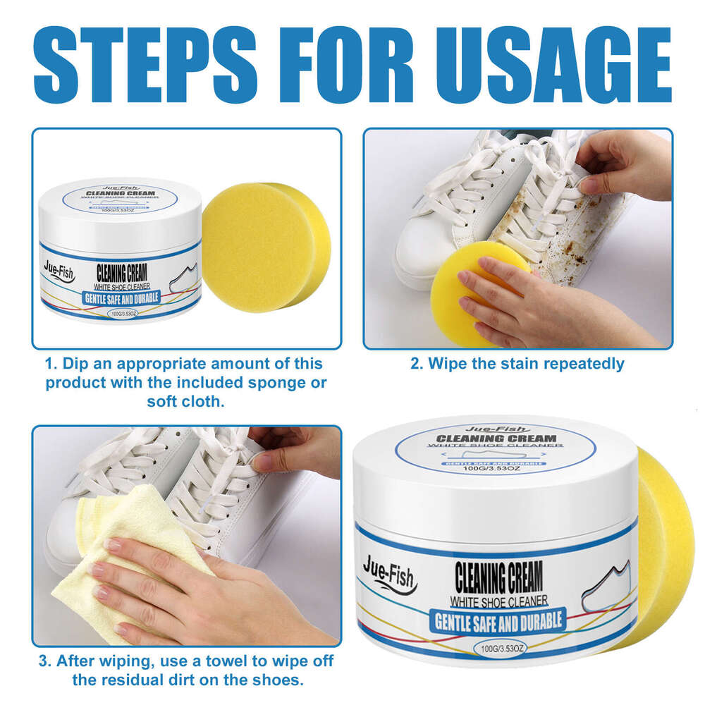 Jue-Fish Cream White Shoe Sneaker Stain Removal Brightening Multi-Functional Yellowing Cleaner S260202