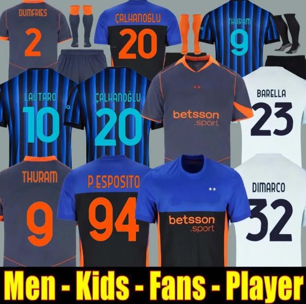 Inter MilanJersey 25 26 inter millan Lautaro Martinez Marcus Thuram Stefan de Vrij Alessandro Bastoni DIMARCO BARELLA Football Shirt Inter Jersey kids kits22