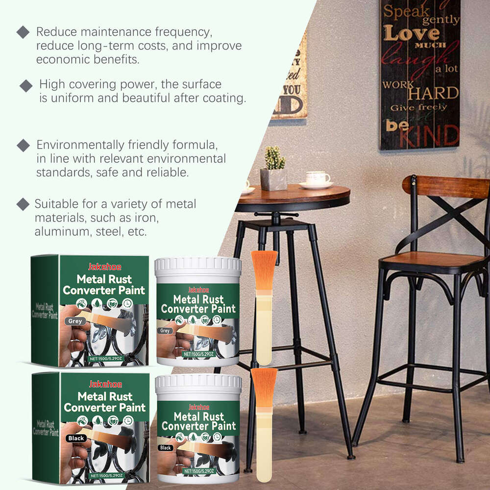 JAKEHOE Anti-Rust Paint Iron Gate Railing Decoration Metal Renovation Coating Primer Conversion Agent S260202