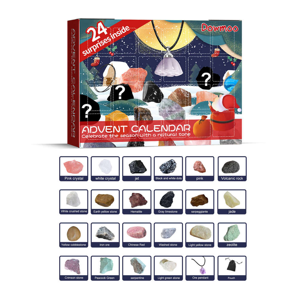 Dowmoo Advent Calendar 24 Grids Christmas Gift Toy Mineral Blind Box S260202