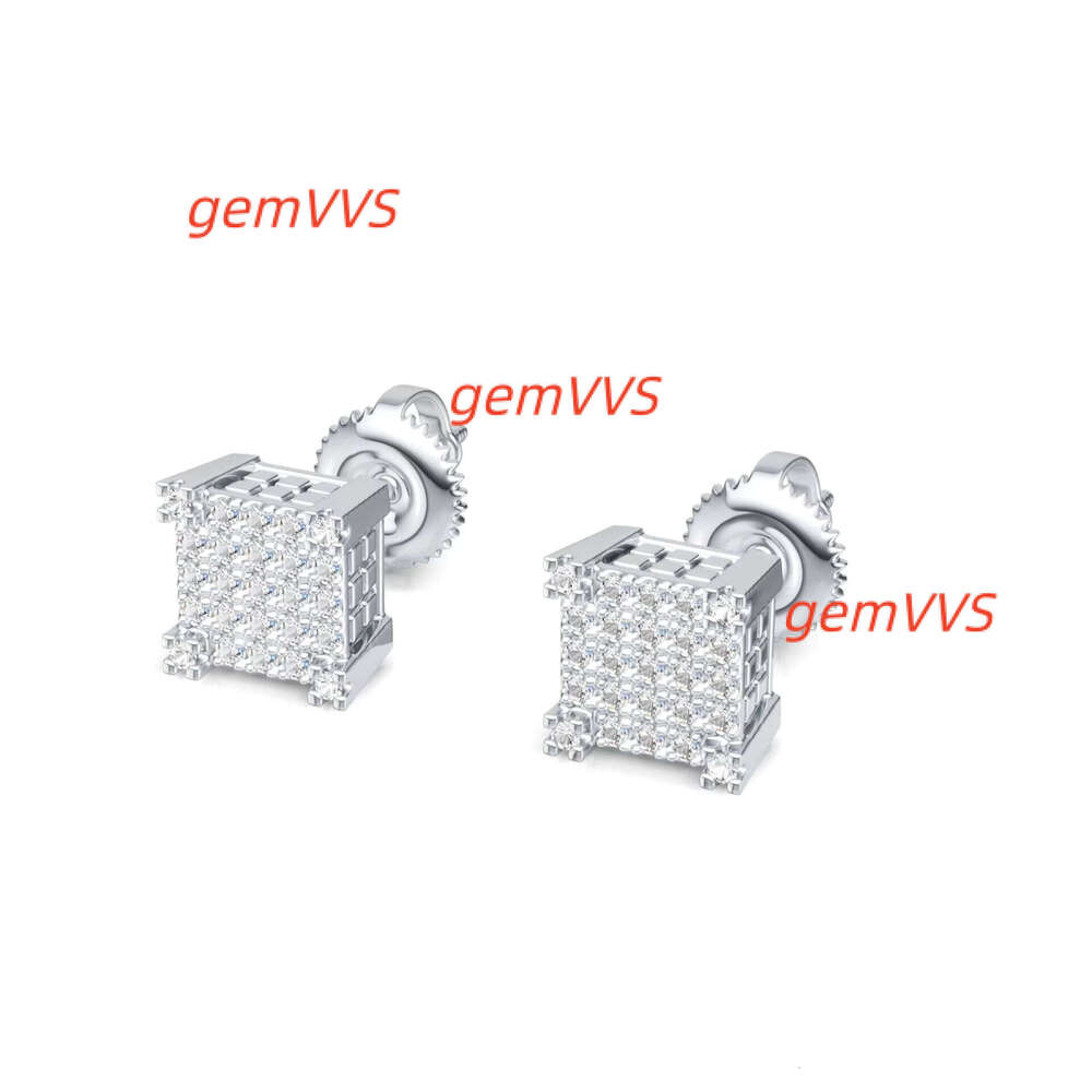 New Design 925 Sterling Silver D Color VVS Moissanite Brilliant Cut Stud Earrings Rhodium Plated Luxury Daily Special Occasions