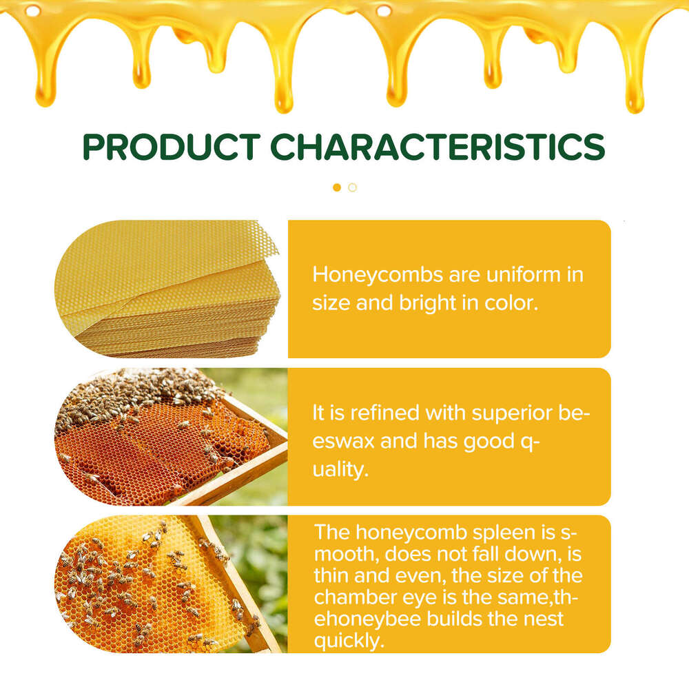 Yegbong Natural Beekeeping Supplies Excellent Deep Comb Honeycomb Beehive Foundation Beeswax Sheets S260202