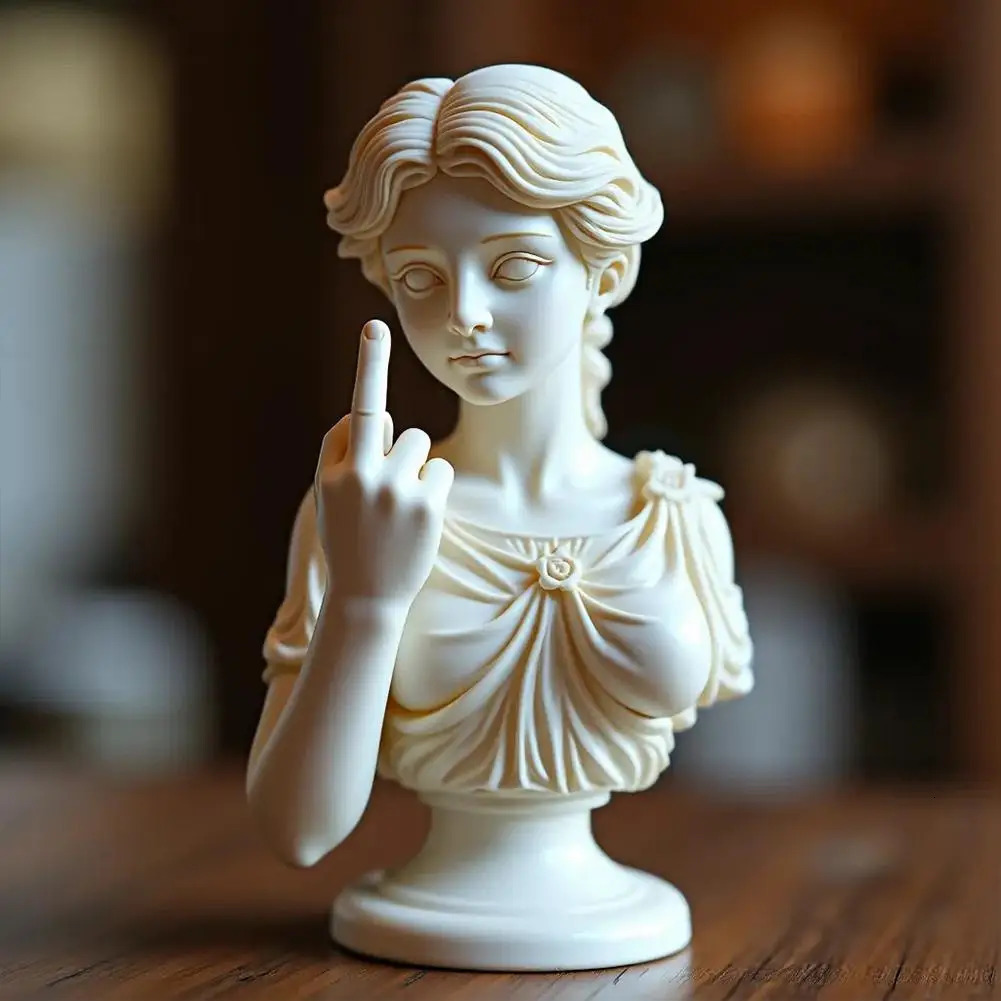 Funny Middle Finger Statue Goddess 3d Resin Office Home Cultural Decoration n Unique Ornaments Craft 260128