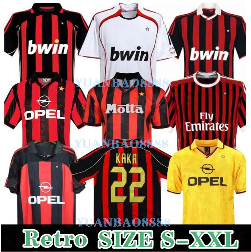 AC Retro Soccer Jerseys 1990 2000 2006 2007 2009 2010 2012 football shirt Gullit 1988 1996 97 s Van Basten KAKA Inzaghi RONALDINHO Vintage Classics jerseys 888