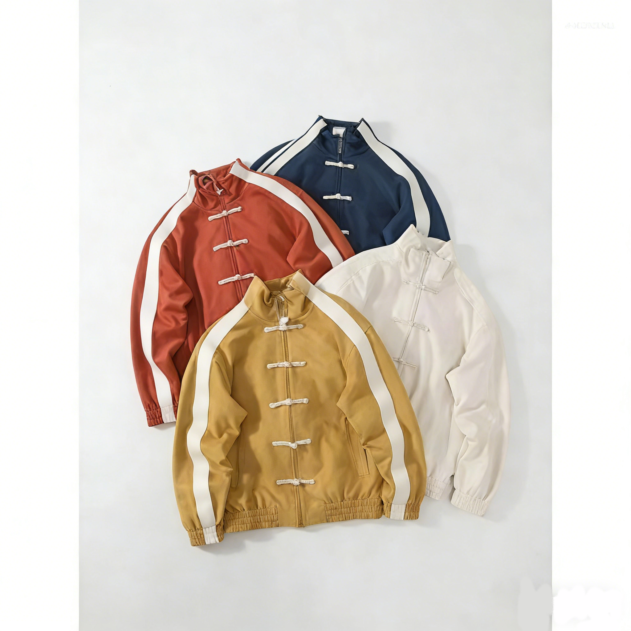 Men's Jackets Loose Fit Tee Bar Button Up Jaet Chinese Sle Stand Collar Spring Autumn Outerwear For Couples Youth Faion Windproof